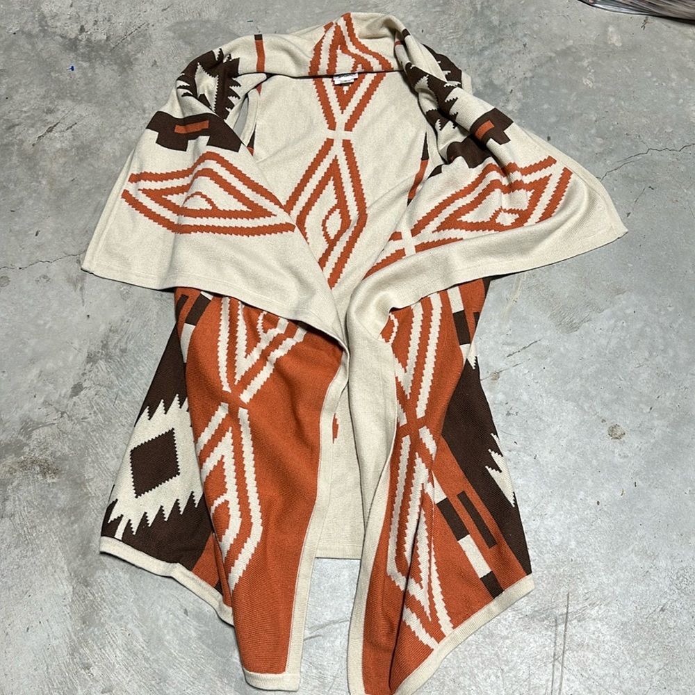 Cowgirl Justice Western Open‎ Front Sweater Vest Shawl Size Small / Mm-4